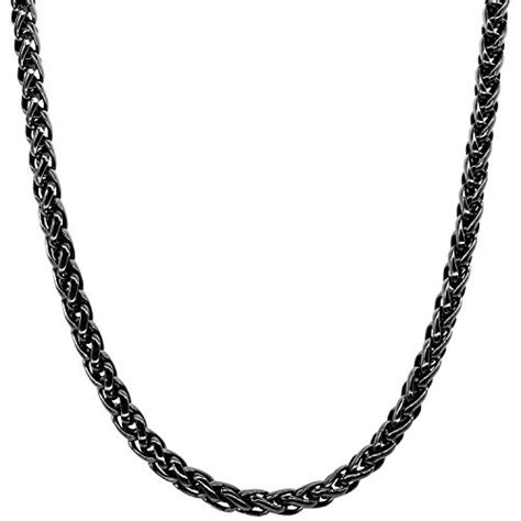 Fashion Frill Stylish Black Silver Chain For Men Heavy Curb Designs