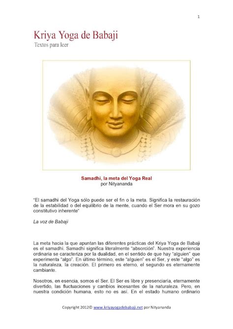 Pdf Samadhi La Meta Del Yoga Real Seg N Los Yoga Sutras La Meta