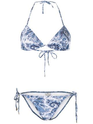 Etro Paisley Print Triangle Cup Bikini Set Farfetch