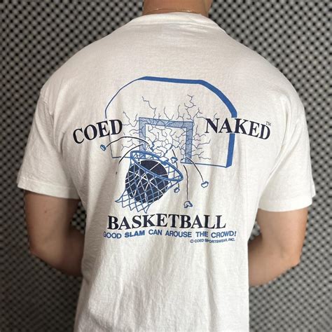 Vintage Co Ed Naked Basketball Graphic Tee Super Depop