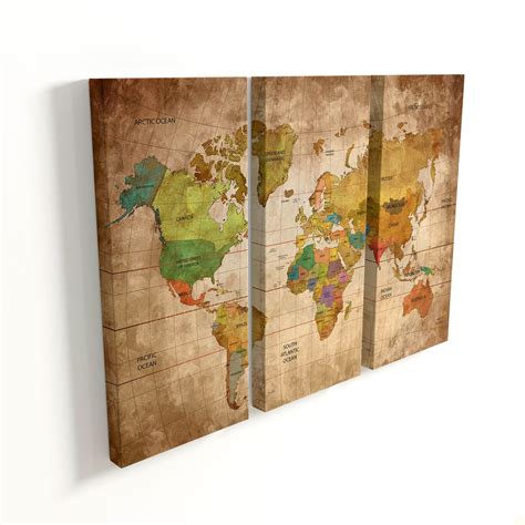 Quadro Mapa Mundi Vintage Quadrosdecorativos