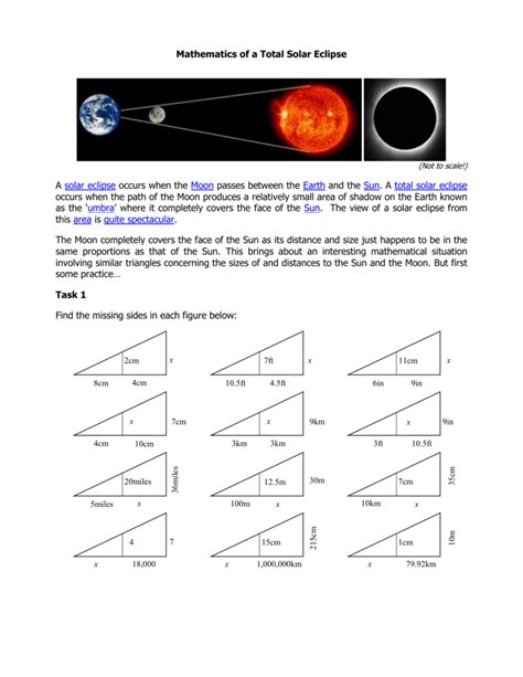 Mathematics Of A Total Solar Eclipse