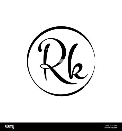 Initial Rk Letter Logo Design Vector Template Abstract Script Letter Rk Logo Design Stock