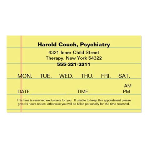 Doctor's Office Appointment Card Double-Sided Standard Business Cards ...