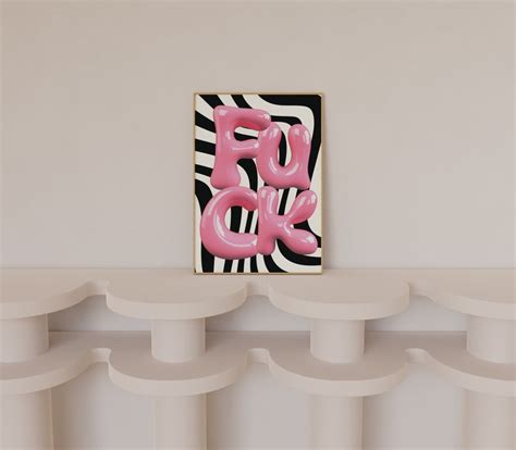 Fuck Printable Poster Funny Art Prints Sassy Quote Poster Swear Print Trippy Wall Art