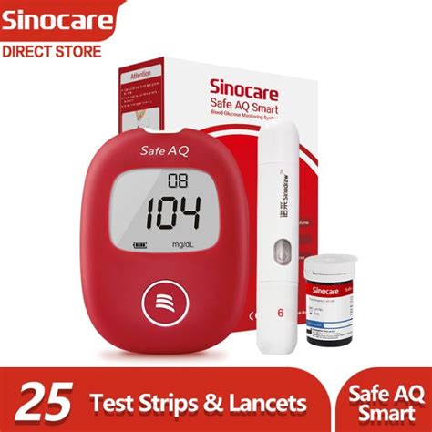 Sinocare Safe Aq Smart Blood Sugar Monitor Kit Blood Glucose Test