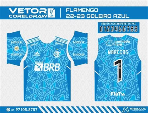 Arte Camisa Flamengo Goleiro Azul 2022 2023 Elo7 Goleiro Camisa