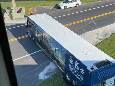 Mears Bus Stuck Blocking Traffic Near Transportation And Ticket Center