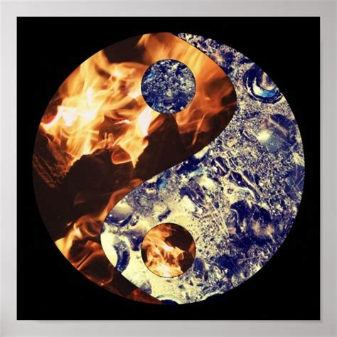 Fire & Ice Yin Yang Poster | Zazzle.com