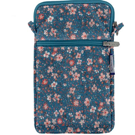 Pochette T L Phone Matelass E Fleuri Nude Ardoise Papa Pique Et Maman Coud