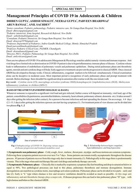 (PDF) Management Principles of COVID-19 in Adolescents and Children ...