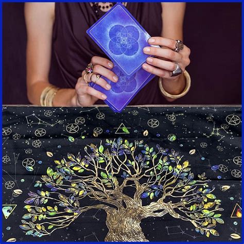 Altar Cloth Portable Altar Tarot Card Cloth Tablecloth Life Tree