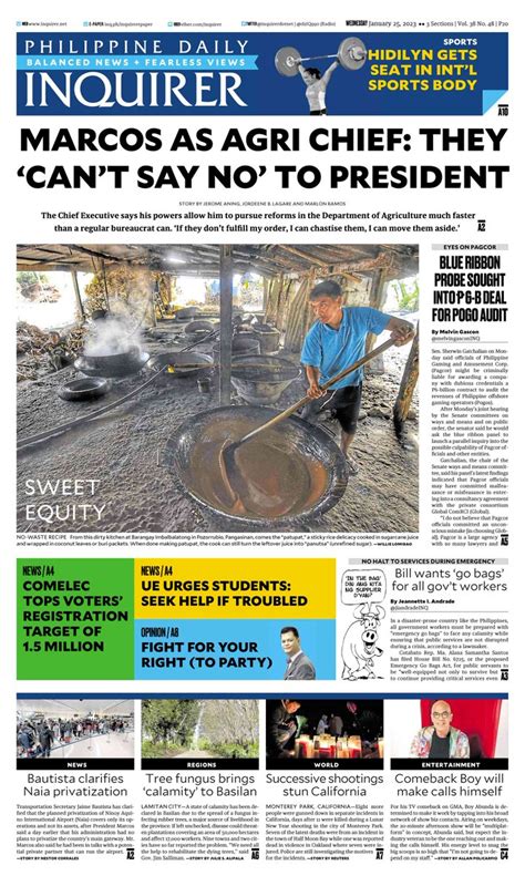 Inquirer On Twitter Today S Inquirer Front Page January