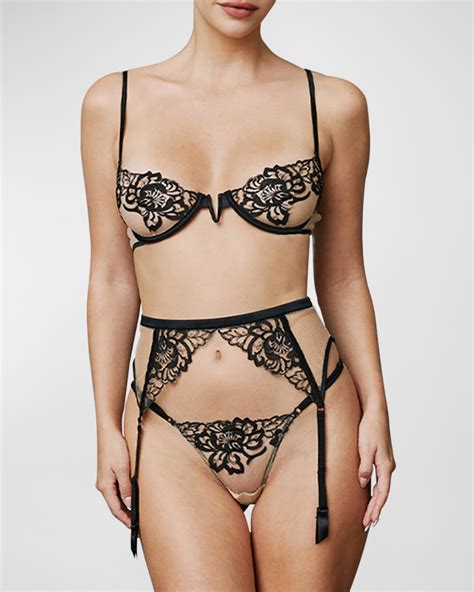 Kiki De Montparnasse Cezanne Embroidered Mesh G String Neiman Marcus