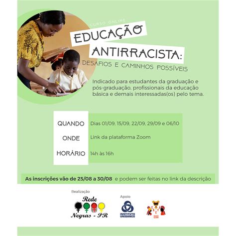 Projeto Curso Online Educa O Antirracista Desafios E Caminhos Poss Veis