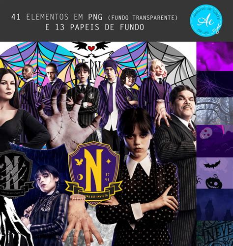 Kit Digital Wandinha Wednesday Familia Addams Png Elo