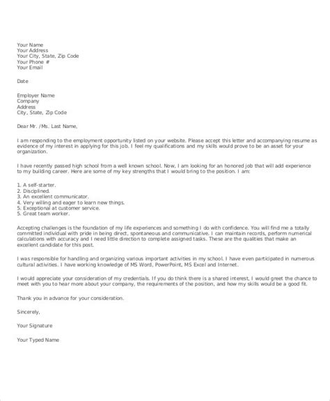 8 1st Job Cover Letter Examples Simple Cover Letter