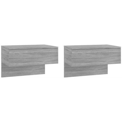 Tables De Chevet Murales 2 Pcs Sonoma Gris