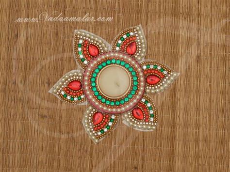 Diya Kundan Rangoli Candle Holder Tealight Candle Buy Now