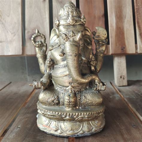 Jual Patung Ganesha Bahan Logam Kuningan Asli 100 Barang Antik Tempo