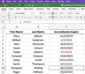 Use Conditional Formatting To See Dates Older Than Today