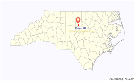 Map of Chapel Hill town, North Carolina - Thong Thai Real