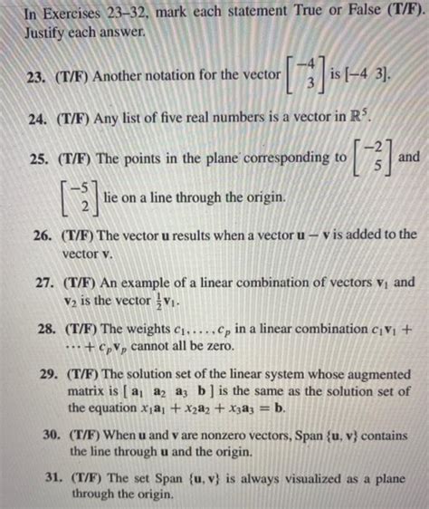 Solved In Exercises 23 32 Mark Each Statement True Or False Chegg