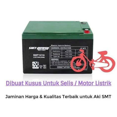 Jual Baterai Selis SMT1214 SMT 12v 12ah 14ah Aki Motor Listrik Deep