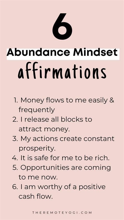 50 affirmations for abundance mindset – Artofit