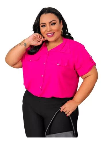 Camisa Feminina Viscose Plus Size Tamanhos Grandes Colorida Mercadolivre