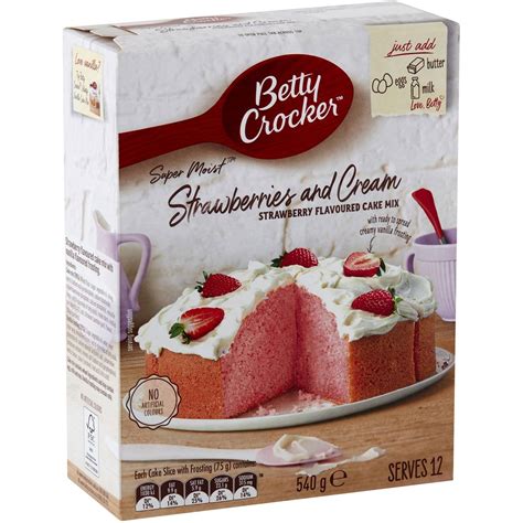 Betty Crocker Strawberries And Cream Cake Mix Cake Mix 540g Woolworths