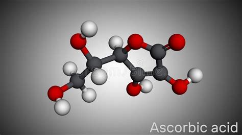 Molécula De Vitamina C C6h8o6 Do ácido Ascórbico Aditivo Alimentar