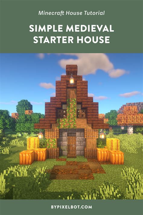 Minecraft How To Build A Simple Medieval House Step By Step Tutorial