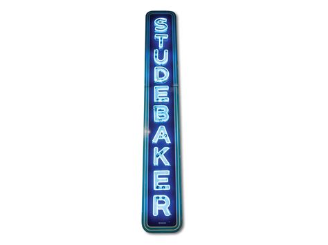 Studebaker Single Sided Vertical Neon Sign Auburn Fall Rm