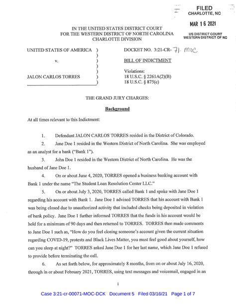 Torres Grand Jury Bill Of Indictment Documentcloud