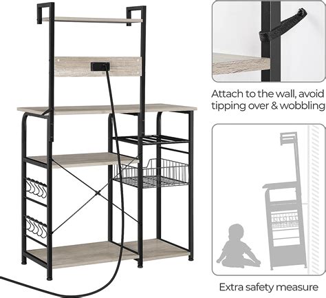 Yaheetech Estante Para Panaderos Con Toma De Corriente Para Cocina