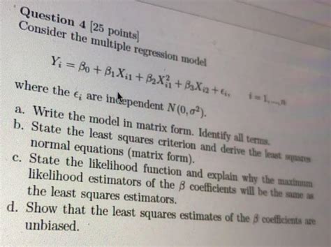 Solved Question 4 25 Points Consider The Multiple