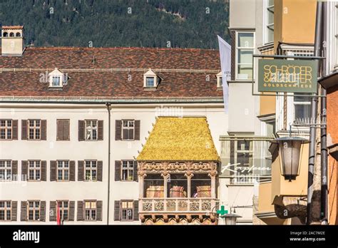 Detail Of The Famous Golden Roof Innsbruck In Austria The Golden Roof