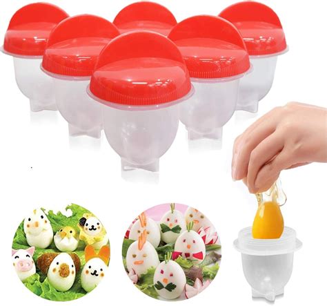 Egg Boiler Silicone 6 Packhard Boiled Egg Cooker Without Shell Easy Eggs Non Stick Boiled