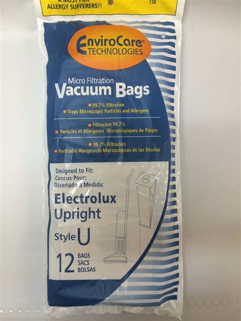 12 Electrolux Upright Style Type U Allergy Vacuum Bags