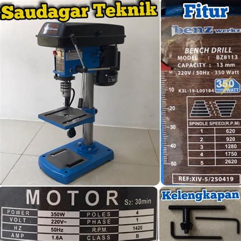 Jual Mesin Bor Duduk Mm Bench Drill Mm Shopee Indonesia