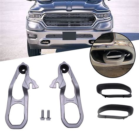 NIXFACE 2Pcs Front Tow Hooks For 2019 2020 Dodge Ram 1500 Powder Coated