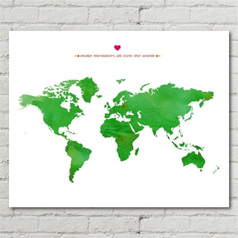 World Map Poster Printable Wall Art Illustration Graphic | Etsy