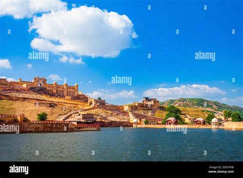 Amer Fort Or Amber Fort And Maota Lake Are Located Near Jaipur City In