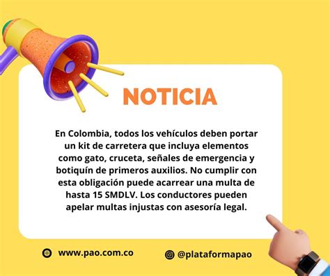 Multa De Hasta Smdlv Por No Llevar El Kit De Carretera En Colombia