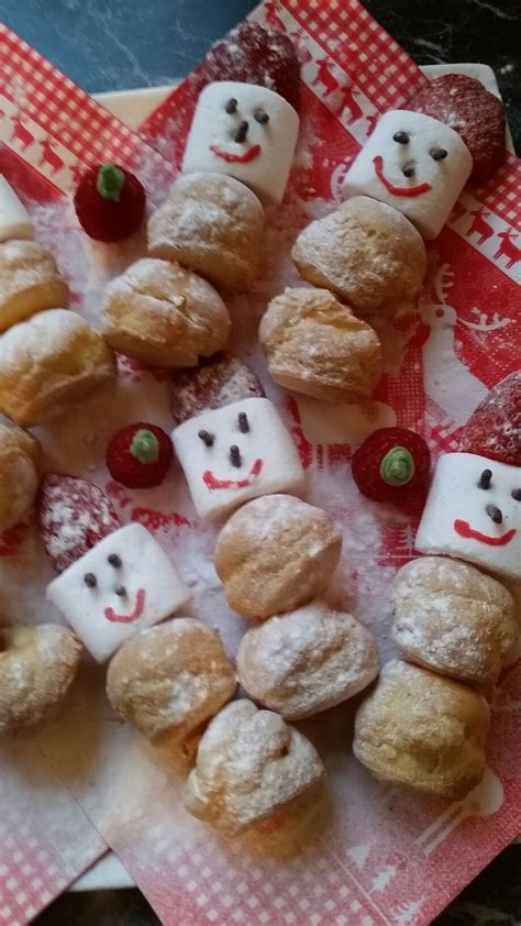 Kerst Sneeuwpopjes Voor Het Kerstdiner Soesjes Marshmallows En