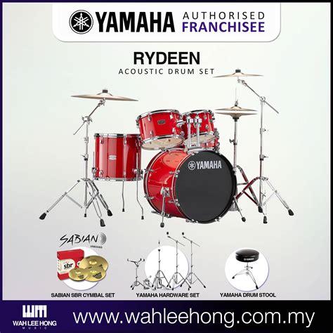 Yamaha Rydeen Piece Acoustic Drum Set With Sabian Sbr Cymbal Set And