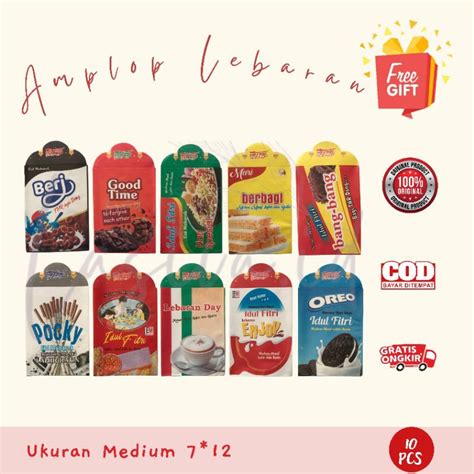 Jual Pcs Amplop Lebaran Idul Fitri Amplop Karakter Motif Snack