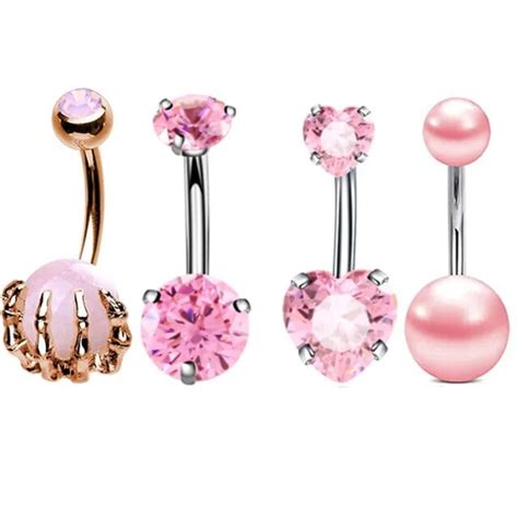 Pc Claw Belly Button Piercing Set Surgical Steel Crystal Belly