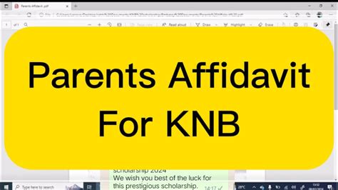 Parents Affidavit For Knb Knb Scholarship Youtube